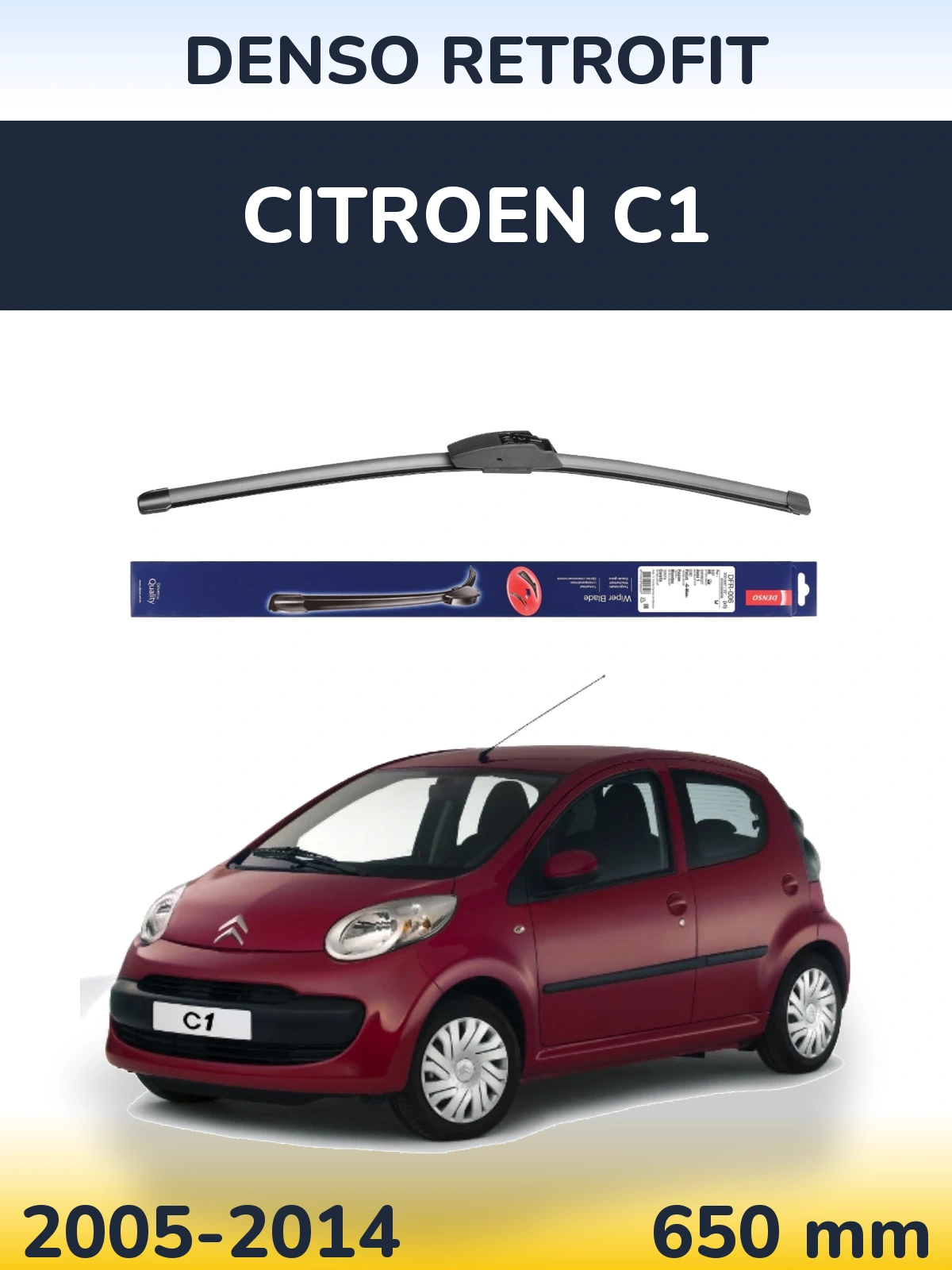 Передний дворник Denso Retrofit 650 мм для Citroen C1 2005-2014
