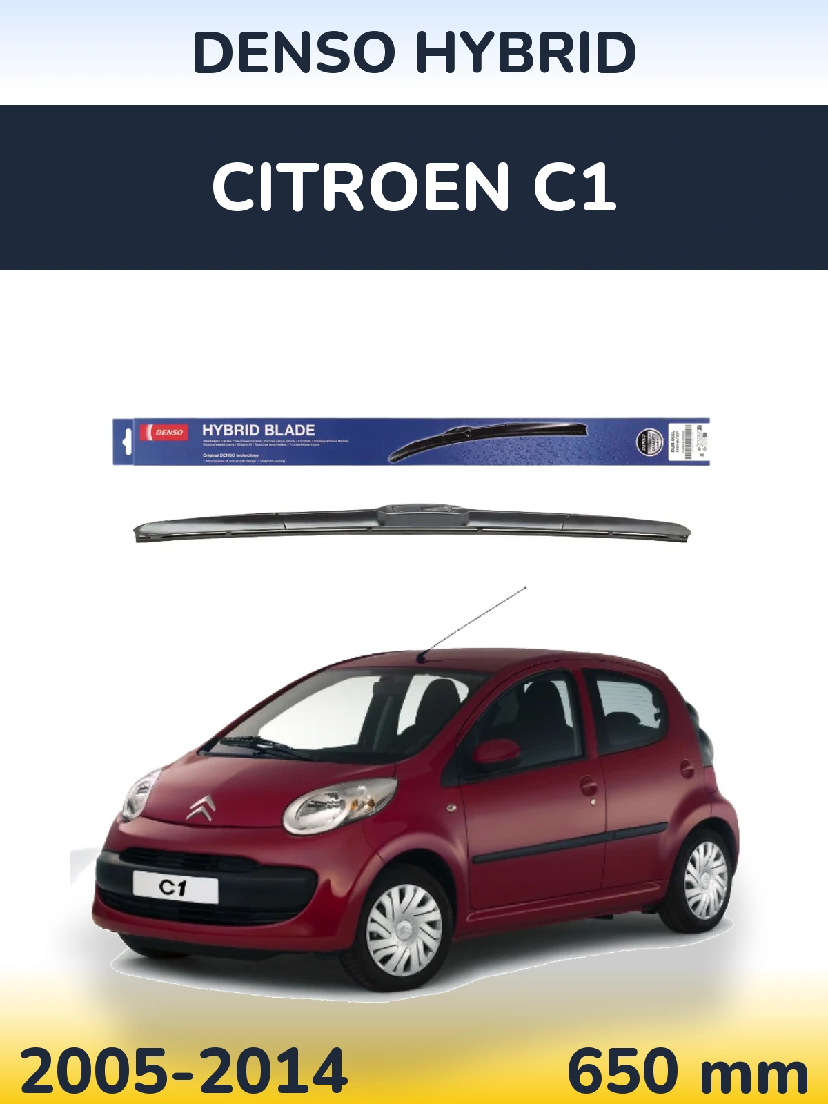 Przednia wycieraczka Denso Hybrid 650 mm do Citroen C1 2005-2014