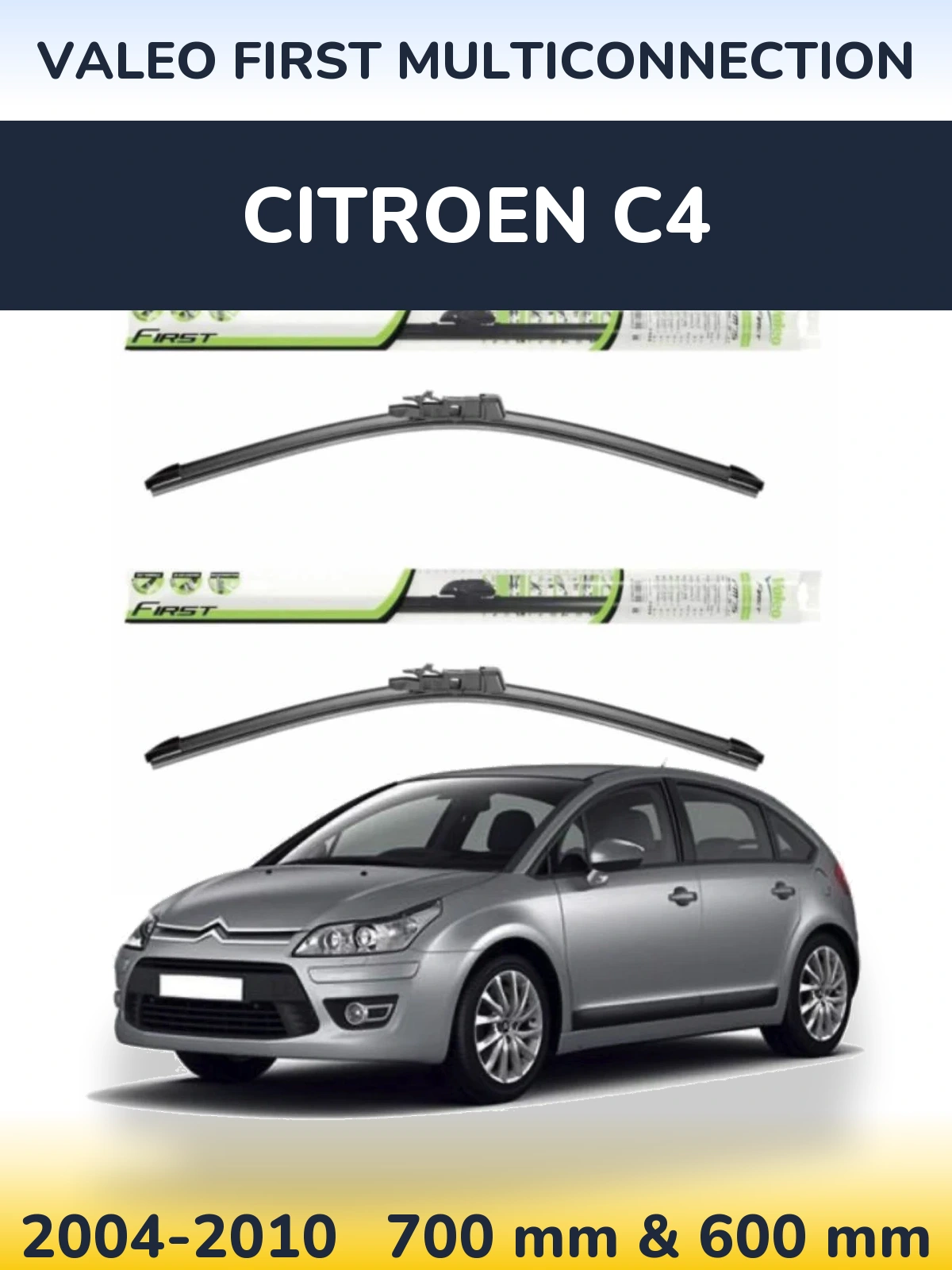 Komplet przednich wycieraczek Valeo First MultiConnection 700 & 600 mm do Citroen C4 2004-2010