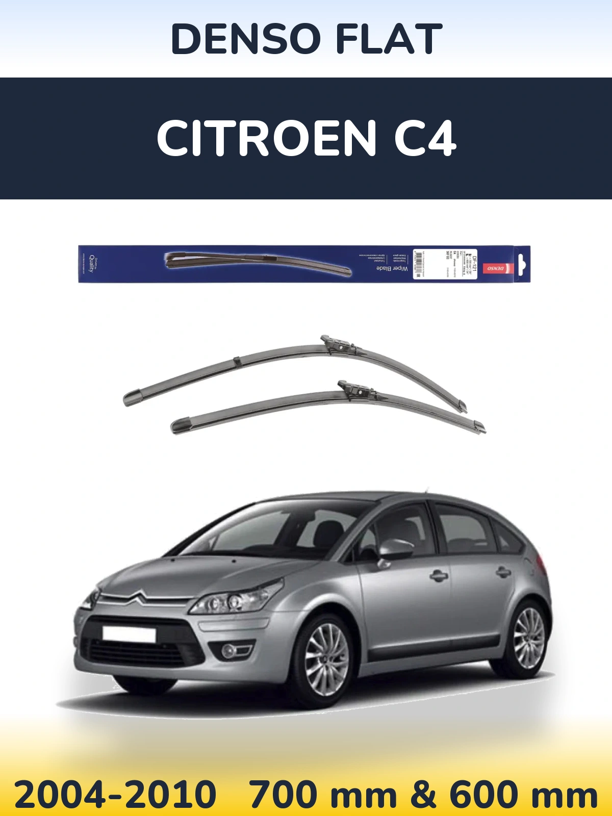 Komplet przednich wycieraczek Denso Flat 700 & 600 mm do Citroen C4 2004-2010
