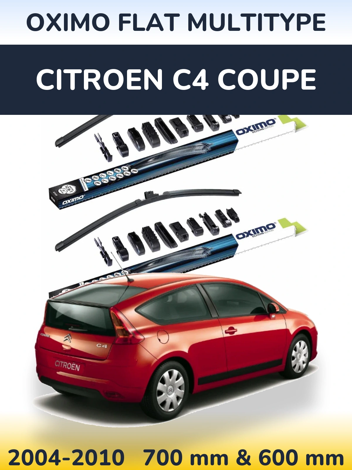 Komplet przednich wycieraczek Oximo Flat MultiType 700 & 600 mm do Citroen C4 Coupe 2004-2010