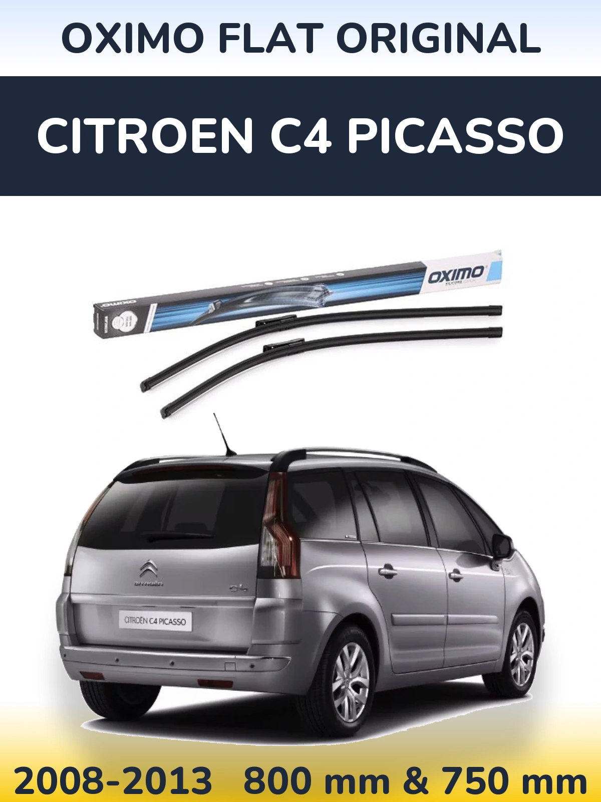 Komplet przednich wycieraczek Oximo Flat Original 800 & 750 mm do Citroen C4 Picasso 2008-2013