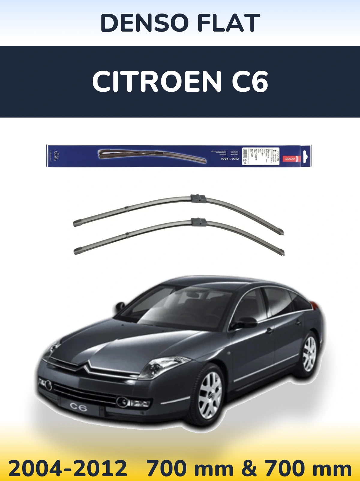 Komplet przednich wycieraczek Denso Flat 700 & 700 mm do Citroen C6 2004-2012
