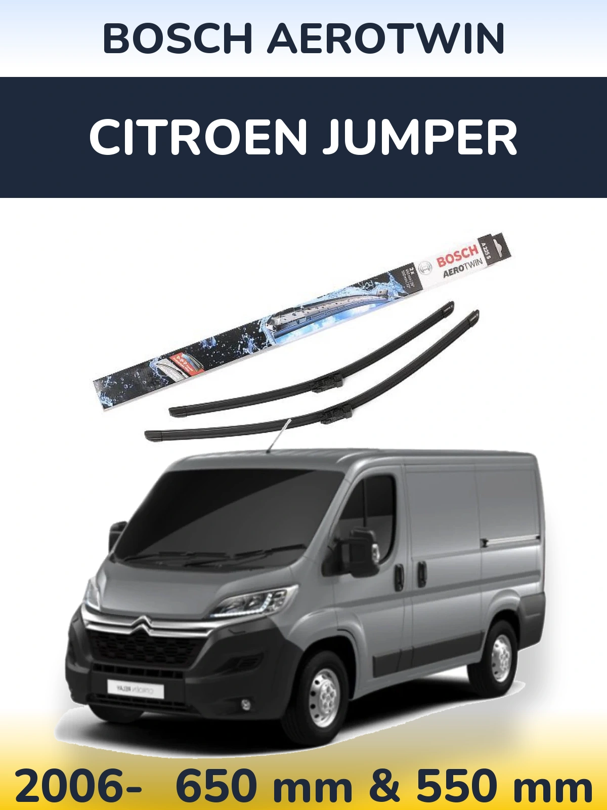 Komplet przednich wycieraczek BOSCH AeroTwin 650 & 550 mm do Citroen Jumper 2006-2026