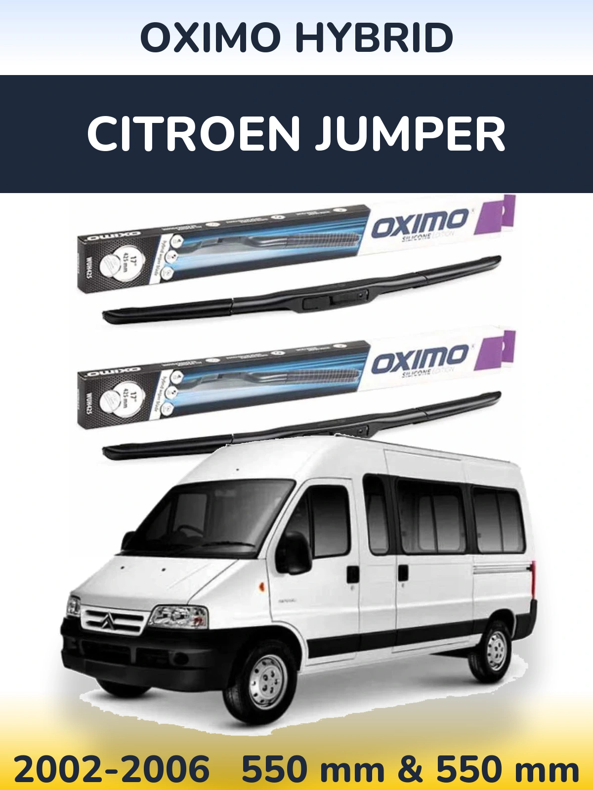 Komplet przednich wycieraczek Oximo Hybrid 550 & 550 mm do Citroen Jumper 2002-2006