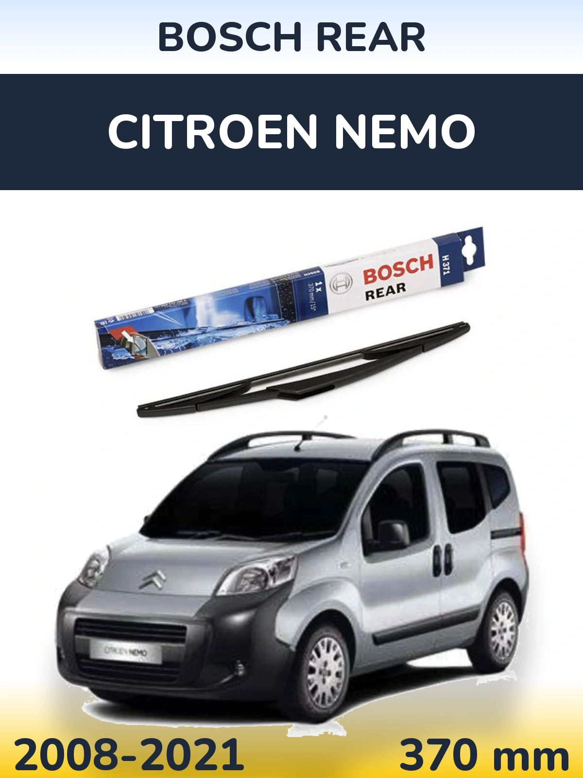 Задний дворник BOSCH Rear 370 мм для Citroen Nemo 2008-2021