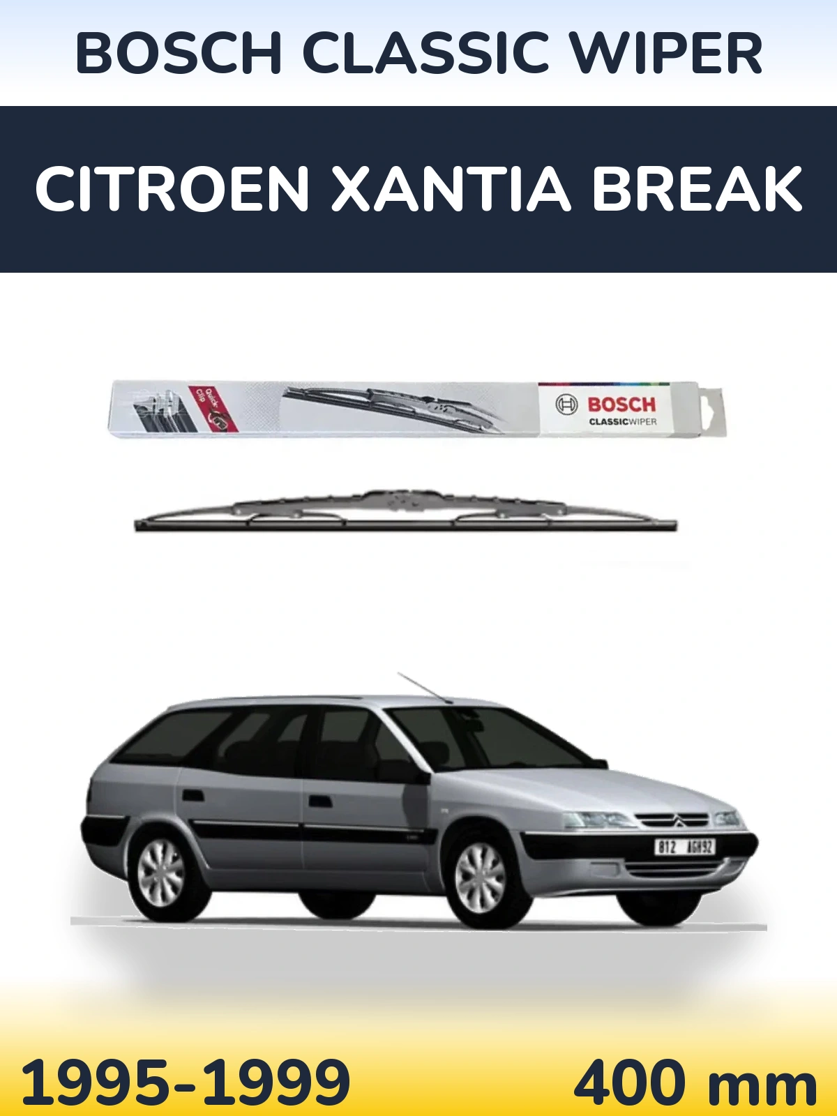 Tylna wycieraczka BOSCH Classic Wiper 400 mm do Citroen Xantia Break 1995-1999