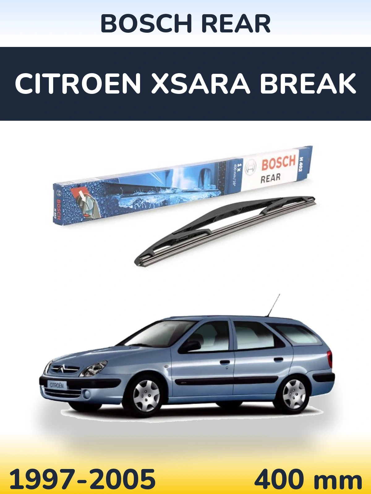 Задний дворник BOSCH Rear 400 мм для Citroen Xsara Break 1997-2005