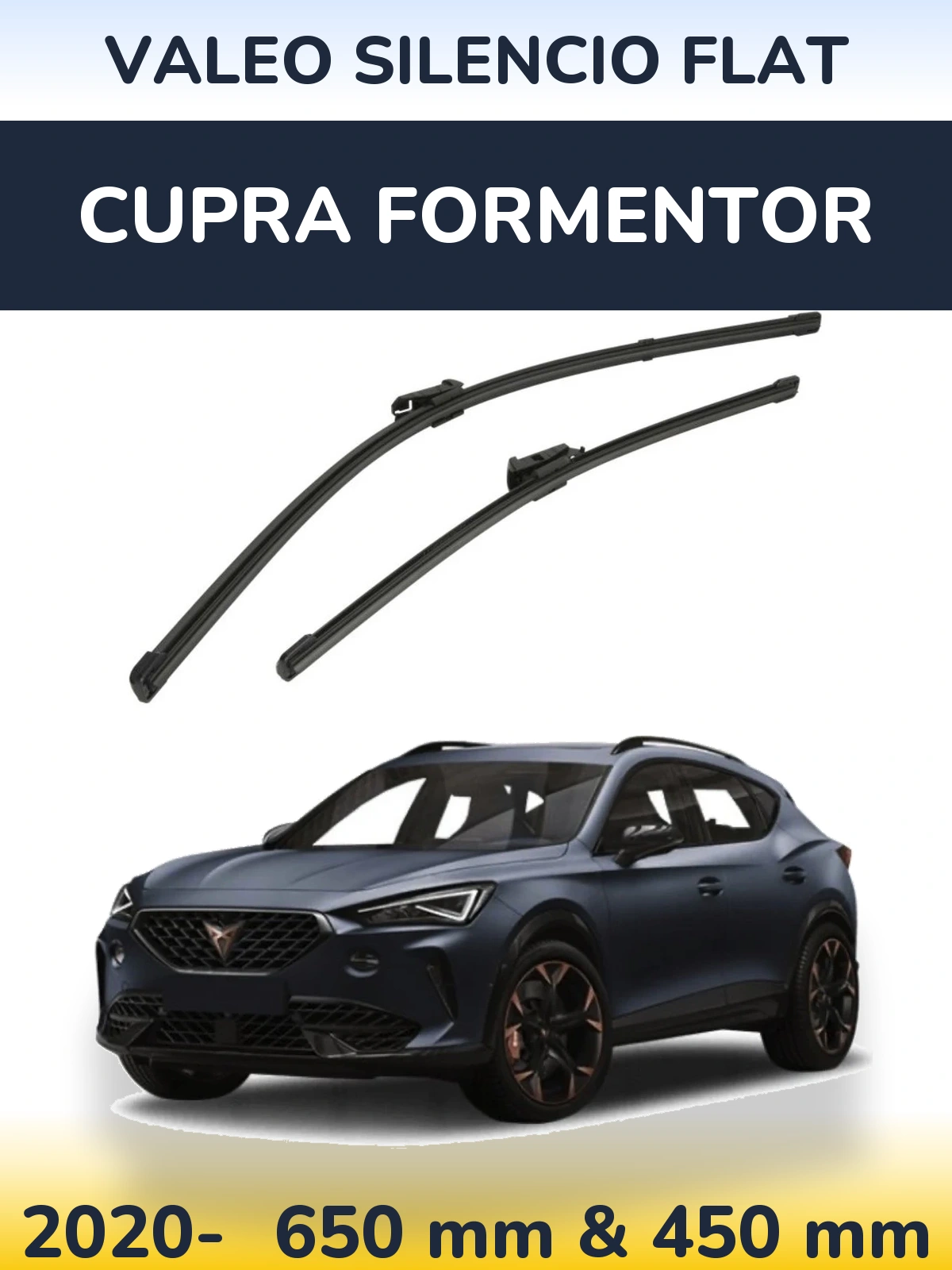 Komplet przednich wycieraczek Valeo Silencio Flat 650 & 450 mm do Cupra Formentor 2020-2026