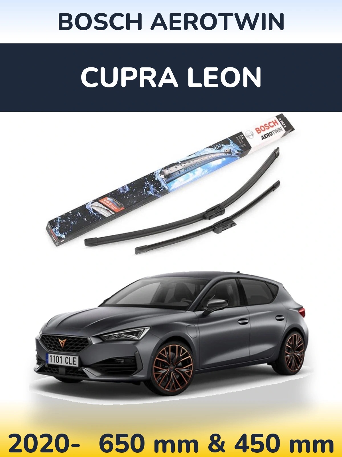 Komplet przednich wycieraczek BOSCH AeroTwin 650 & 450 mm do Cupra Leon 2020-2026