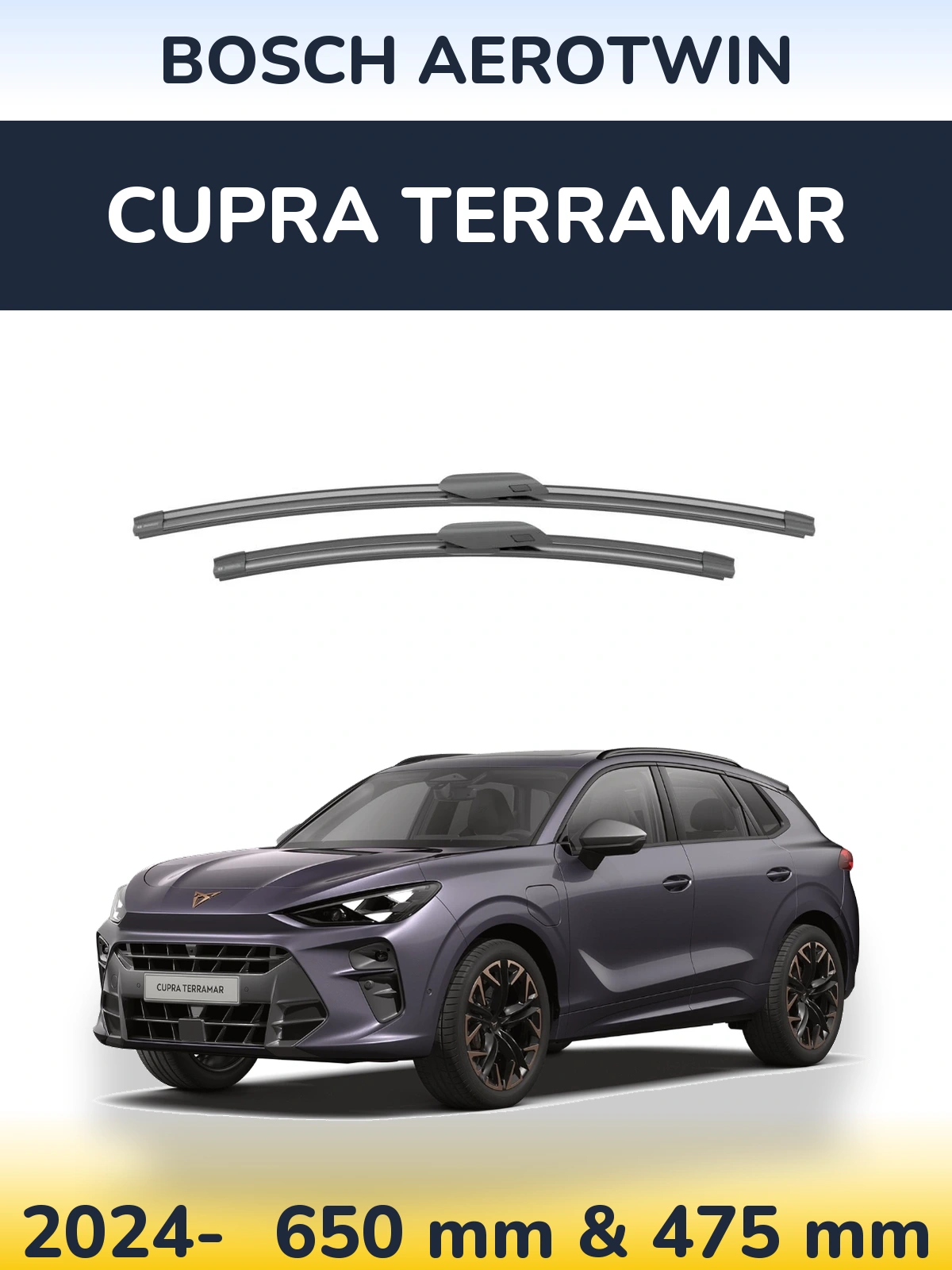 Komplet przednich wycieraczek BOSCH AeroTwin 650 & 475 mm do Cupra Terramar 2024-2026