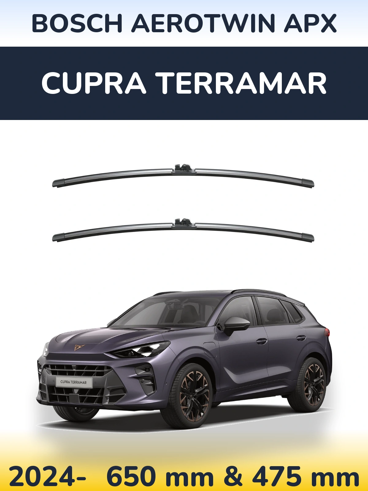 Komplet przednich wycieraczek BOSCH AeroTwin APX 650 & 475 mm do Cupra Terramar 2024-2026