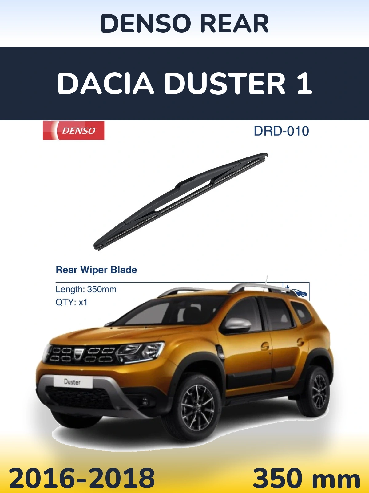 Задний дворник Denso Rear 350 мм для Dacia Duster 1 2016-2018