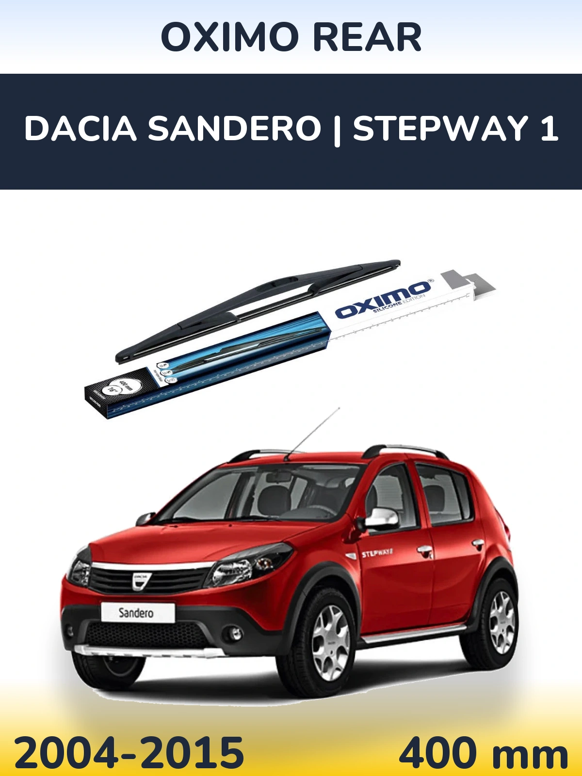 Задний дворник Oximo Rear 400 мм для Dacia Sandero | Stepway 1 2004-2015