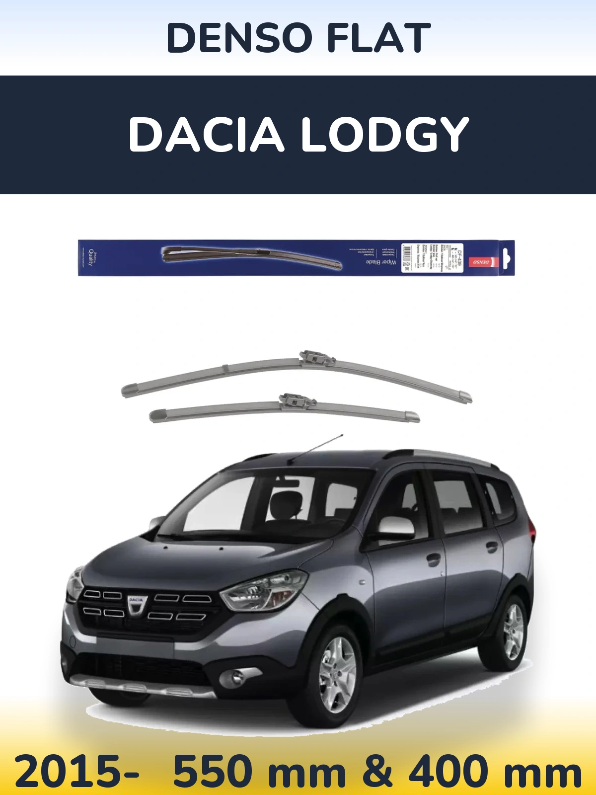 Komplet przednich wycieraczek Denso Flat 550 & 400 mm do Dacia Lodgy 2015-2026