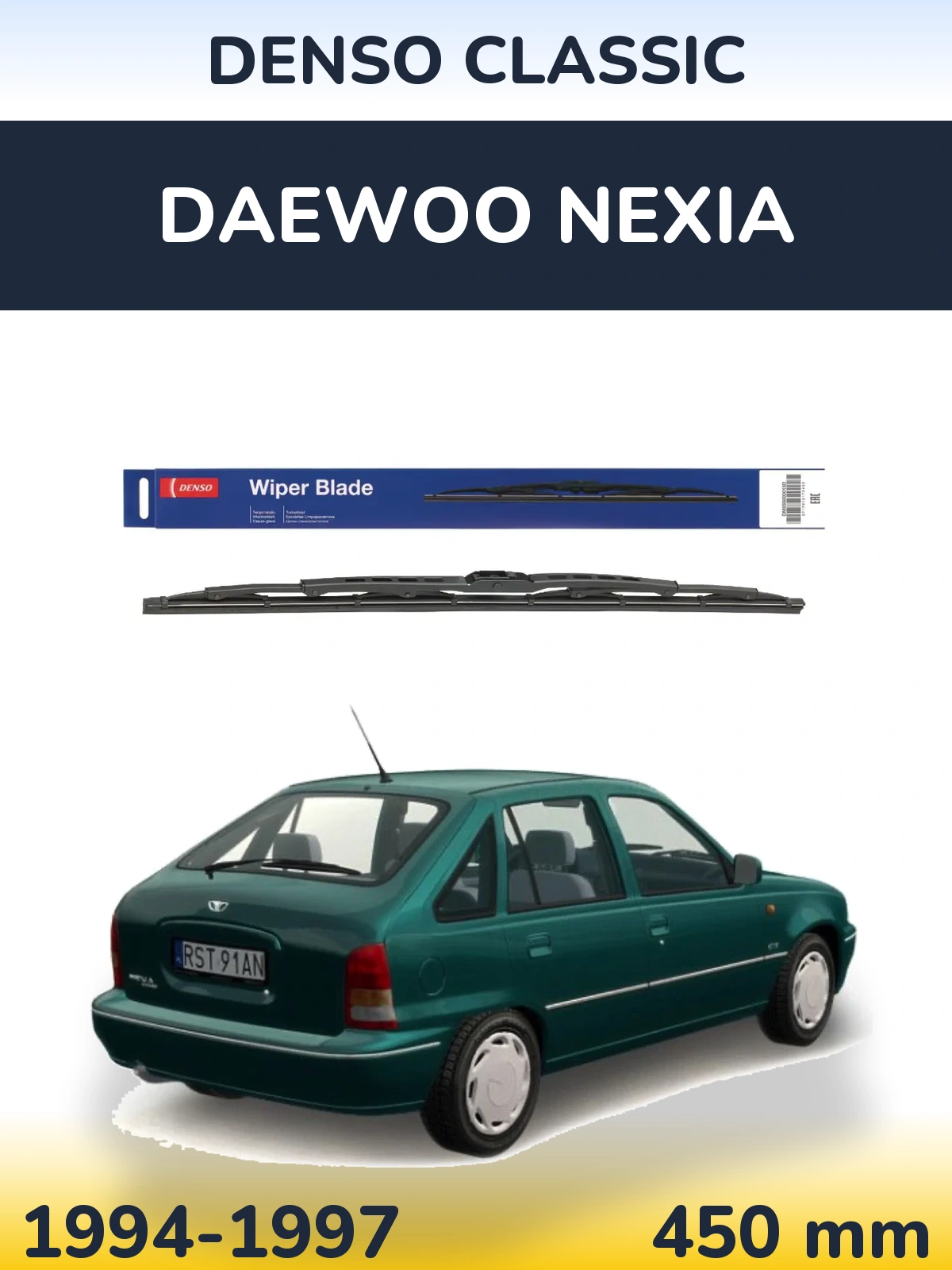 Rear wiper blade Denso Classic 450 mm for Daewoo Nexia 1994-1997
