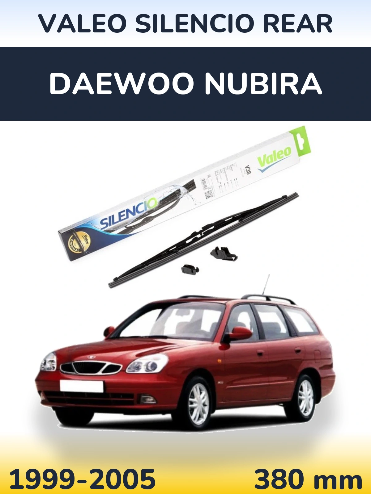 Rear wiper blade Valeo Silencio Rear 380 mm for Daewoo Nubira 1999-2005