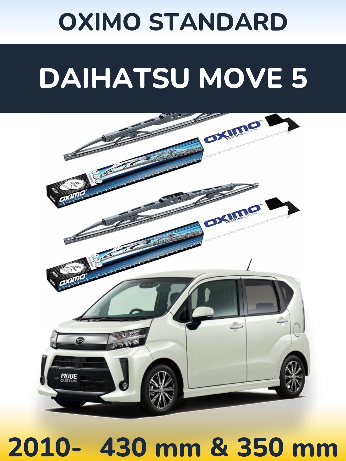 Komplet przednich wycieraczek Oximo Standard 425 & 350 mm do Daihatsu Move 5 2010-2026