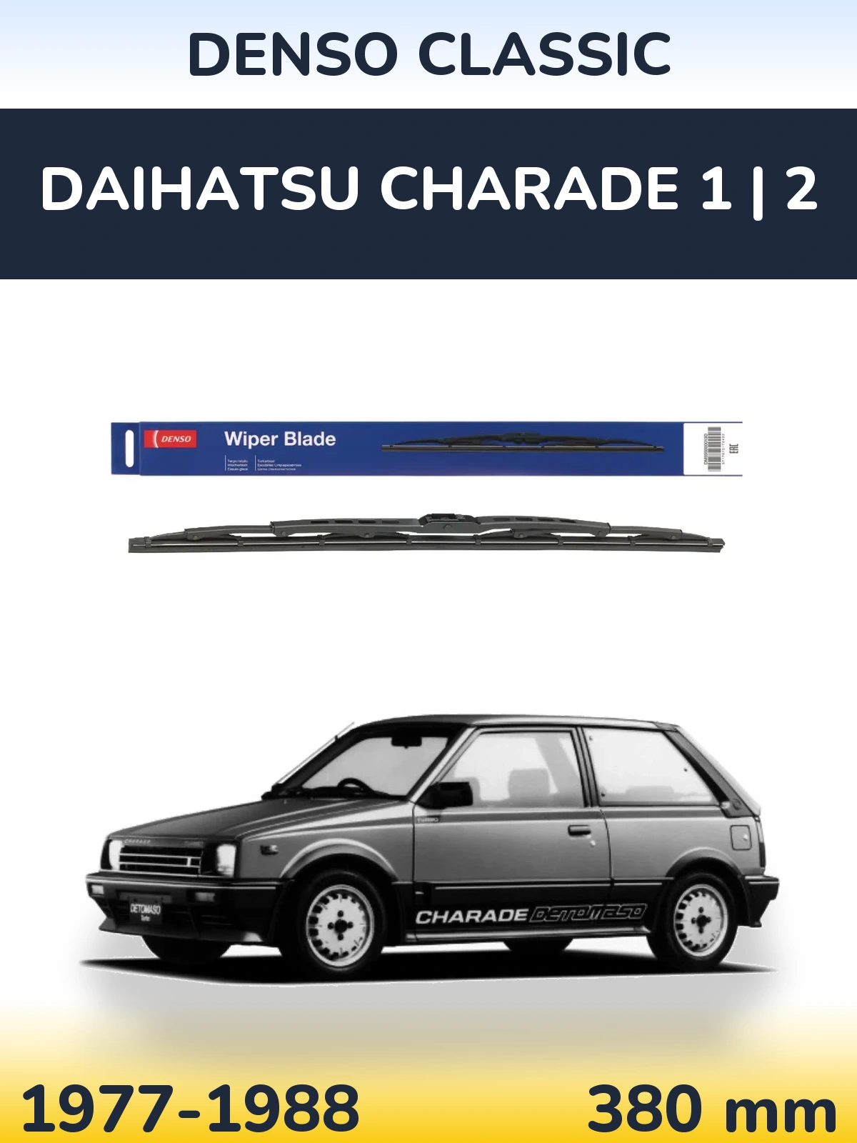 Rear wiper blade Denso Classic 380 mm for Daihatsu Charade 1 | 2 1977-1988