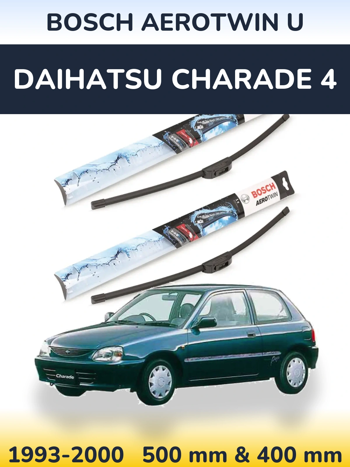 Komplet przednich wycieraczek BOSCH AeroTwin U 500 & 400 mm do Daihatsu Charade 4 1993-2000
