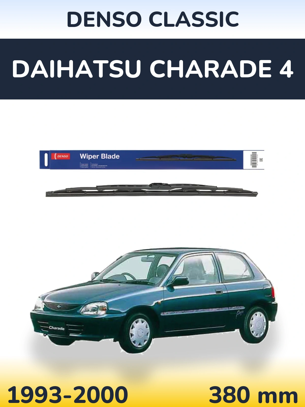 Rear wiper blade Denso Classic 380 mm for Daihatsu Charade 4 1993-2000