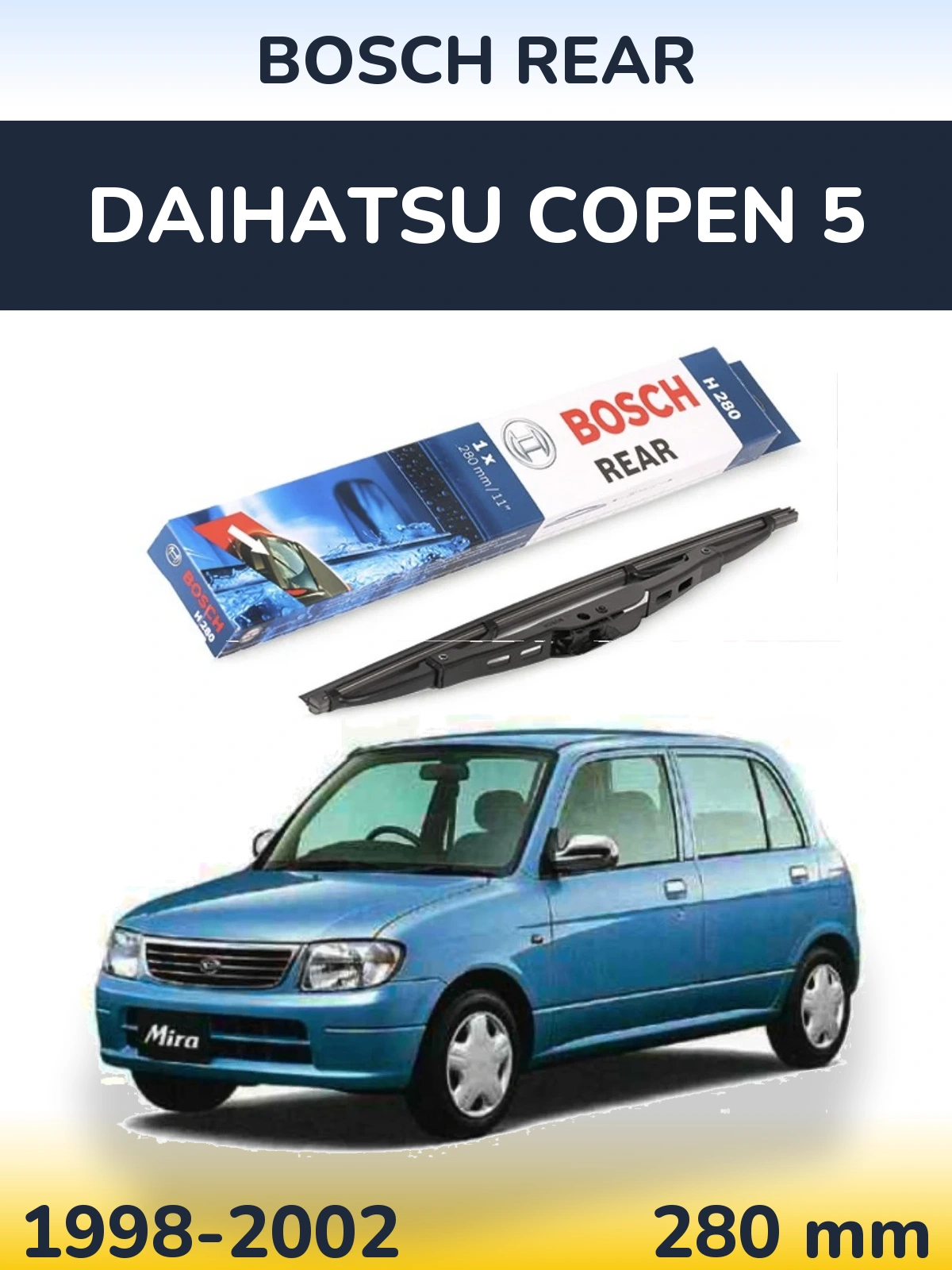 Задний дворник BOSCH Rear 280 мм для Daihatsu Copen 5 1998-2002
