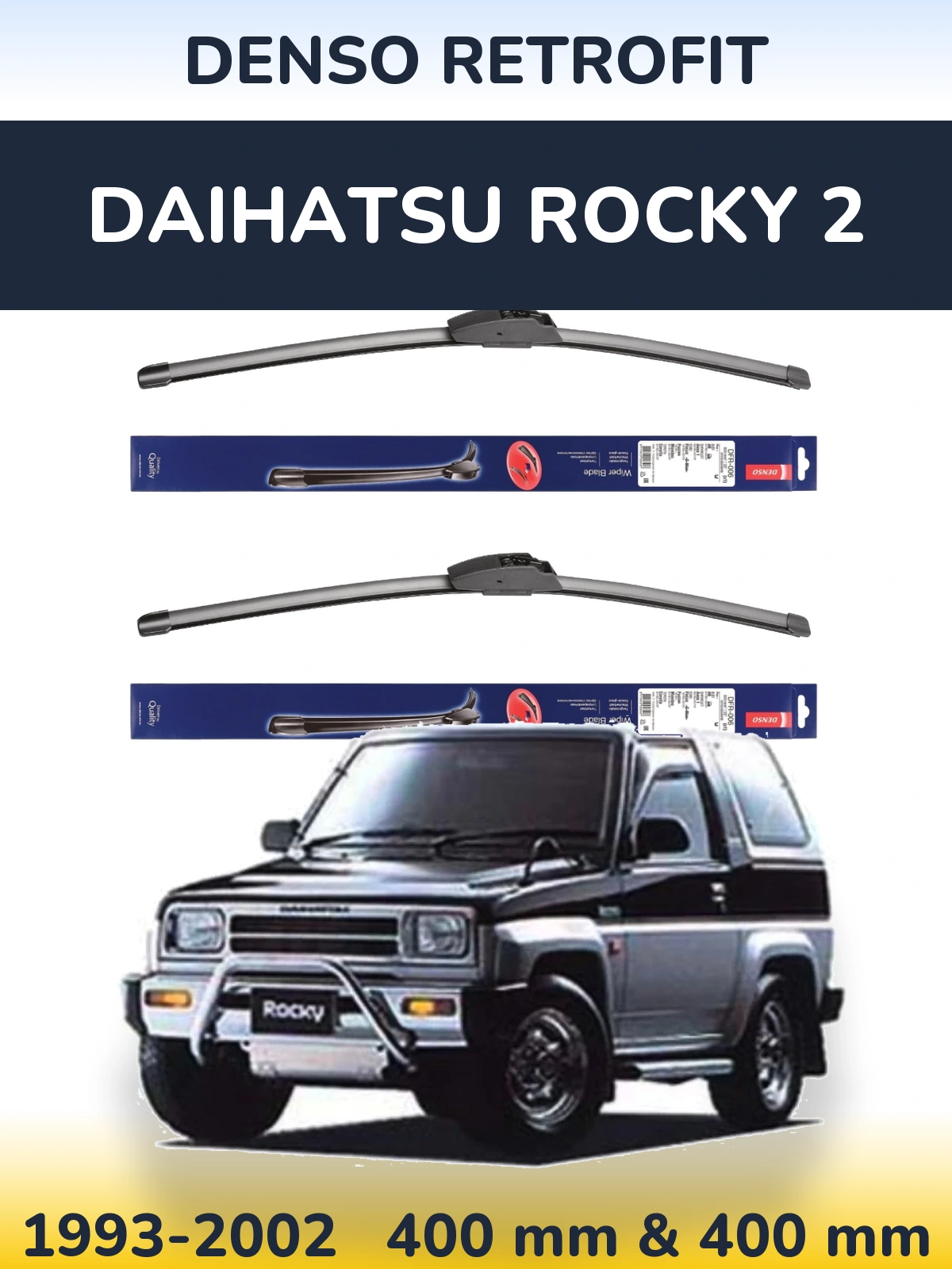 Комплект передних дворников Denso Retrofit 400 & 400 мм для Daihatsu Rocky 2 1993-2002
