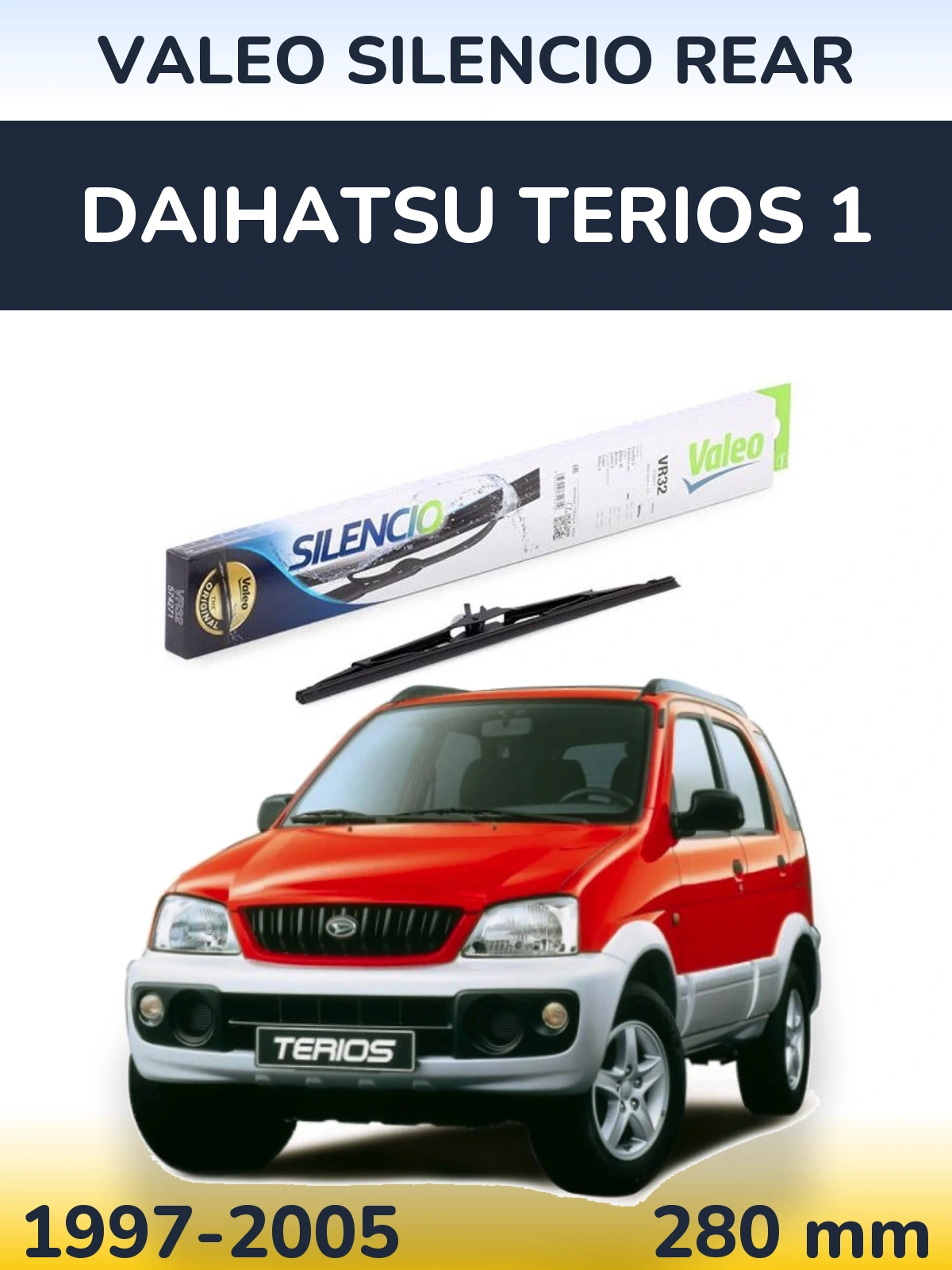 Задний дворник Valeo Silencio Rear 280 мм для Daihatsu Terios 1 1997-2005