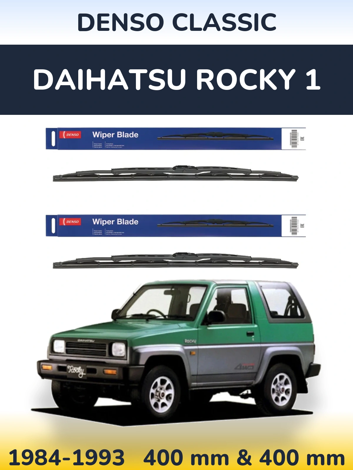 Komplet przednich wycieraczek Denso Classic 400 & 400 mm do Daihatsu Rocky 1 1984-1993