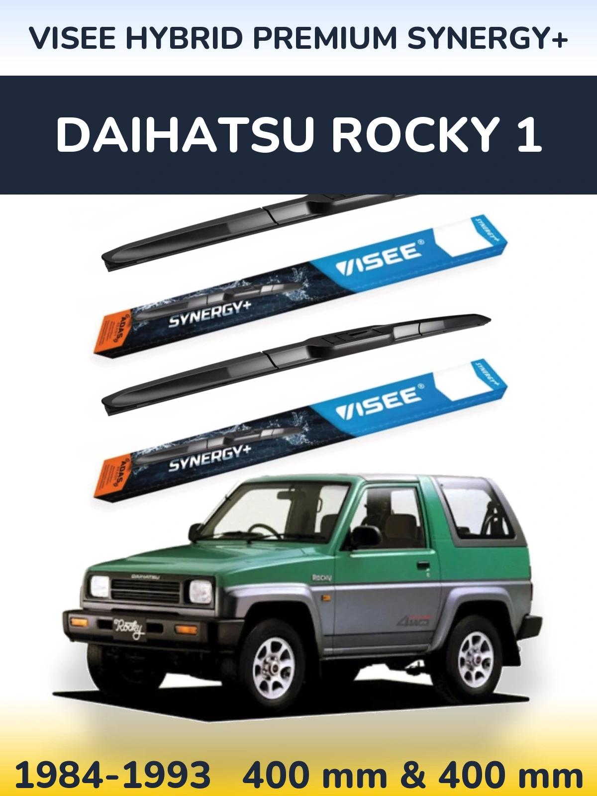 Комплект передних дворников VISEE HYBRID PREMIUM SYNERGY+ 400 & 400 мм для Daihatsu Rocky 1 1984-1993