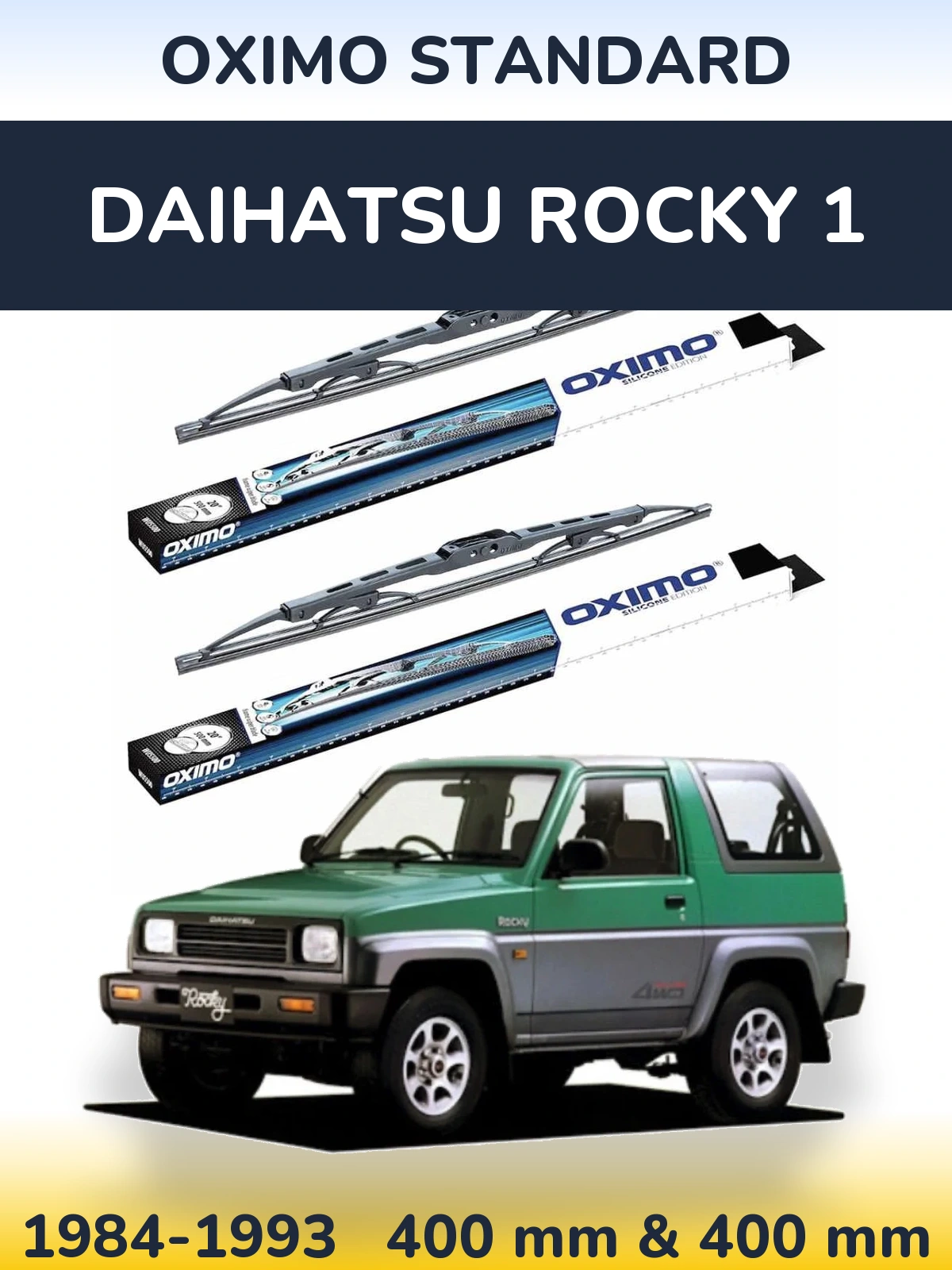 Комплект передних дворников Oximo Standard 400 & 400 мм для Daihatsu Rocky 1 1984-1993