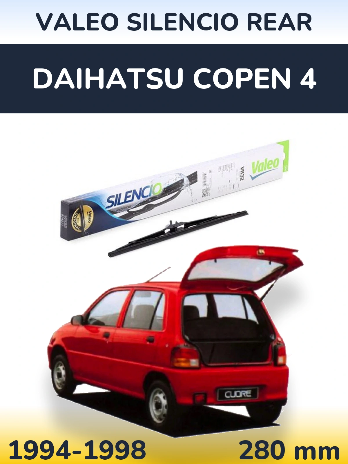 Tylna wycieraczka Valeo Silencio Rear 280 mm do Daihatsu Copen 4 1994-1998