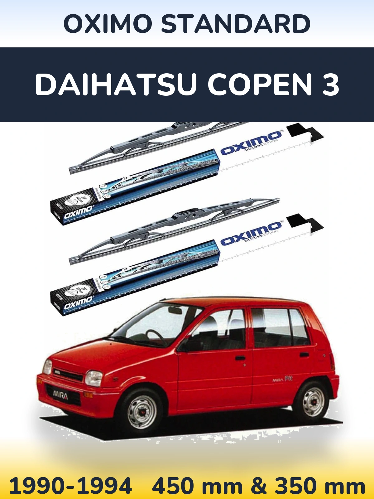 Komplet przednich wycieraczek Oximo Standard 450 & 350 mm do Daihatsu Copen 3 1990-1994