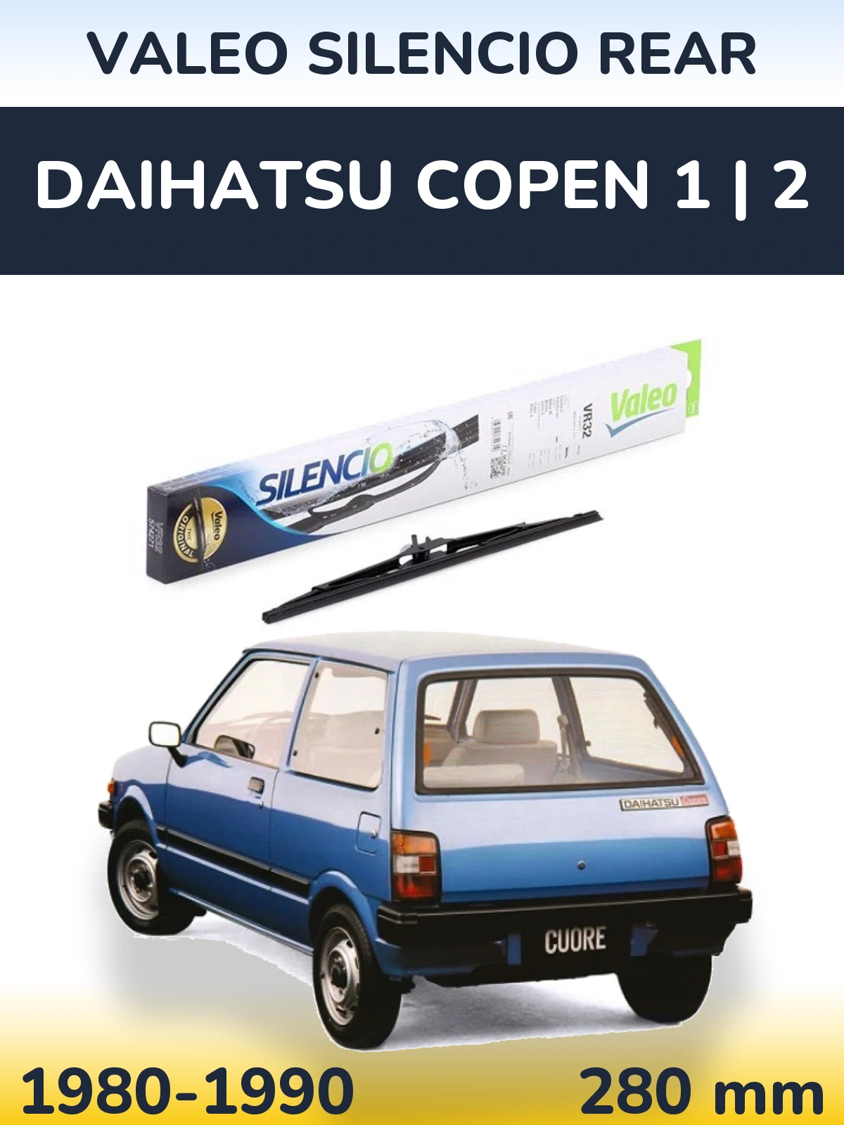 Tylna wycieraczka Valeo Silencio Rear 280 mm do Daihatsu Copen 1 | 2 1980-1990
