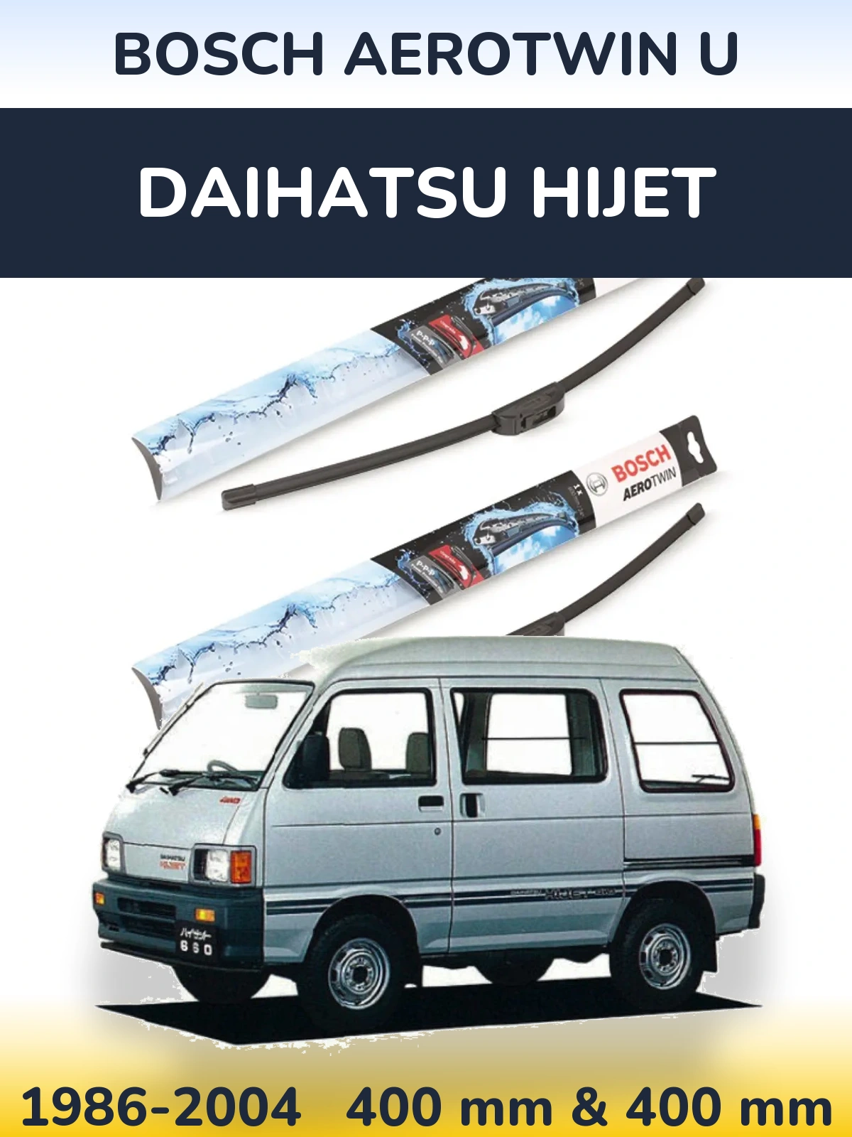 Komplet przednich wycieraczek BOSCH AeroTwin U 400 & 400 mm do Daihatsu HiJet 1986-2004