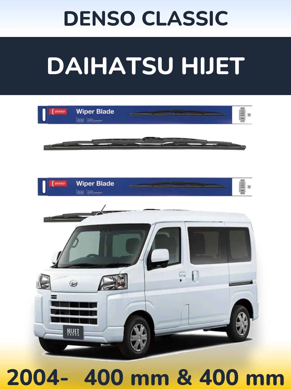 Komplet przednich wycieraczek Denso Classic 400 & 400 mm do Daihatsu HiJet 2004-2026