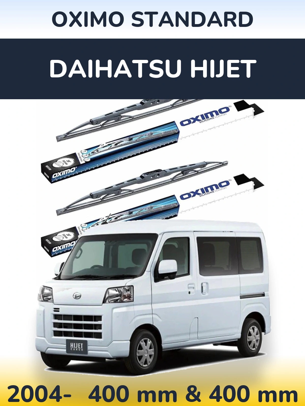 Komplet przednich wycieraczek Oximo Standard 400 & 400 mm do Daihatsu HiJet 2004-2026