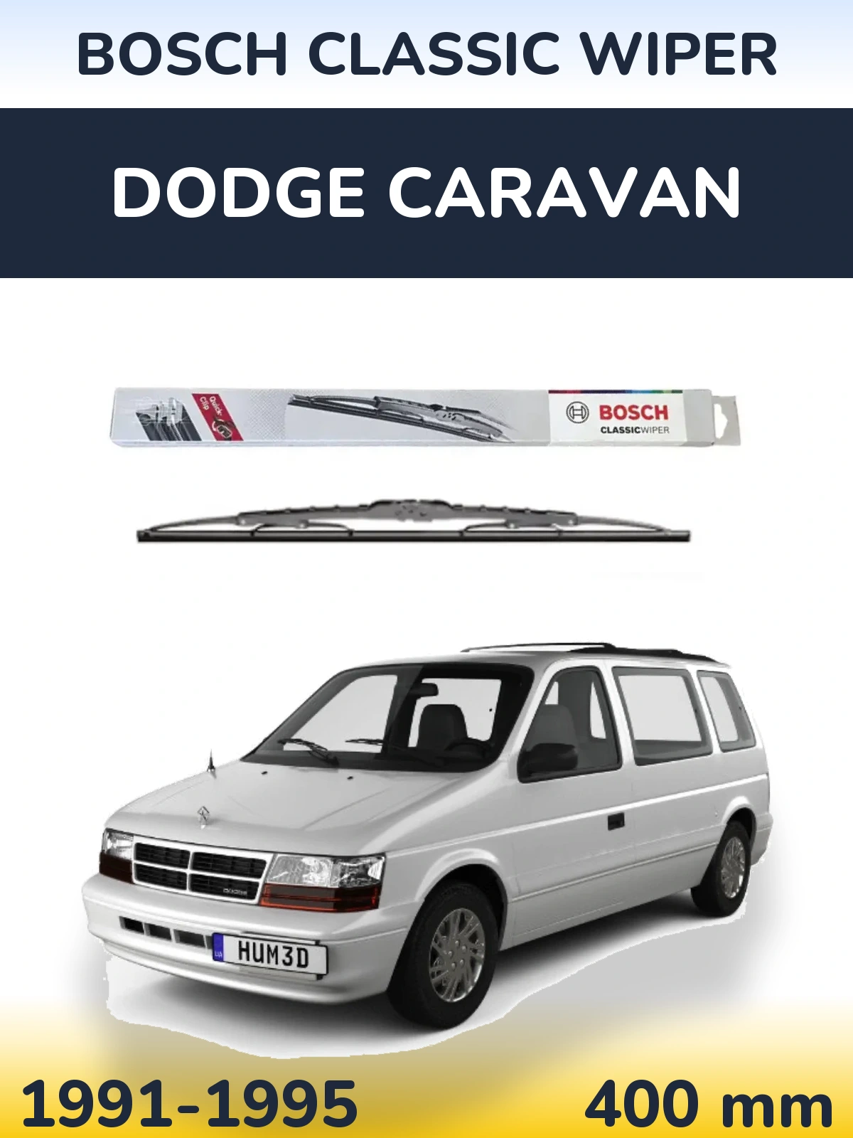 Tylna wycieraczka BOSCH Classic Wiper 400 mm do Dodge Caravan 1991-1995