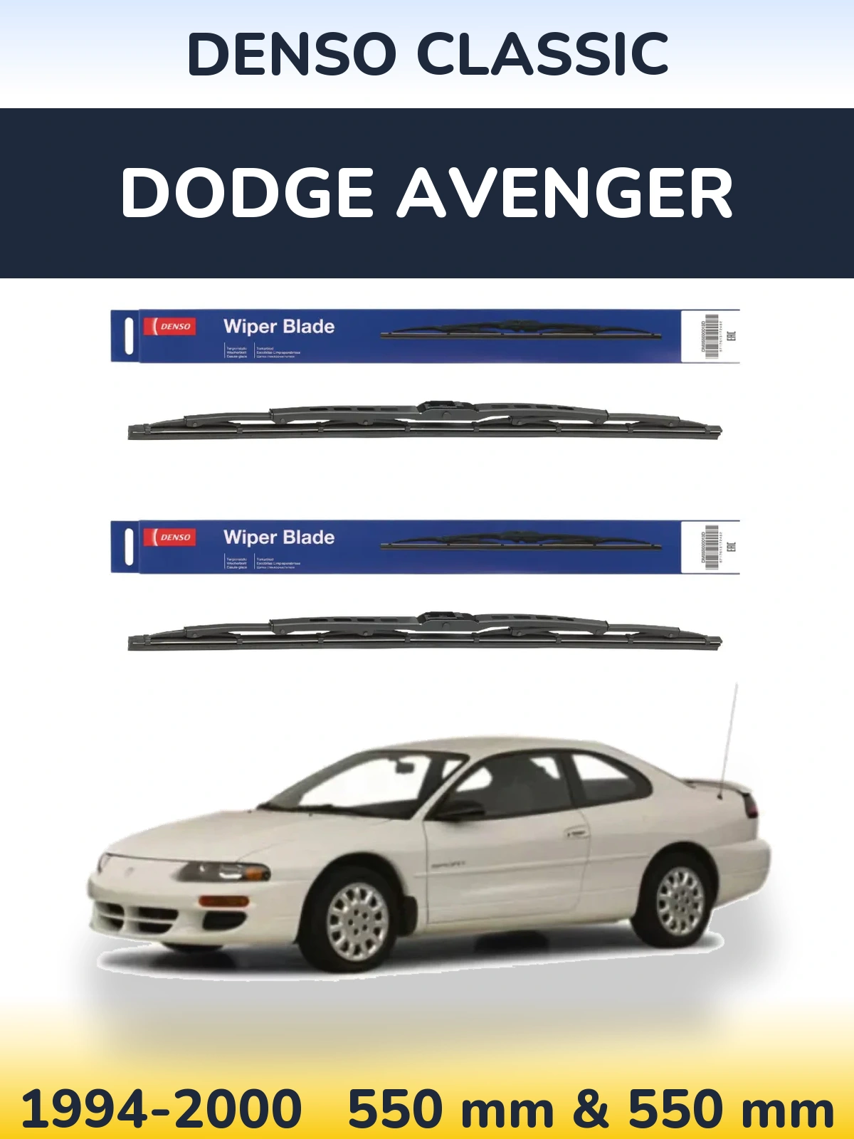 Komplet przednich wycieraczek Denso Classic 550 & 550 mm do Dodge Avenger 1994-2000