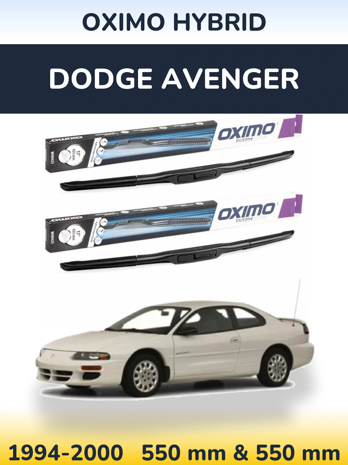 Komplet przednich wycieraczek Oximo Hybrid 550 & 550 mm do Dodge Avenger 1994-2000