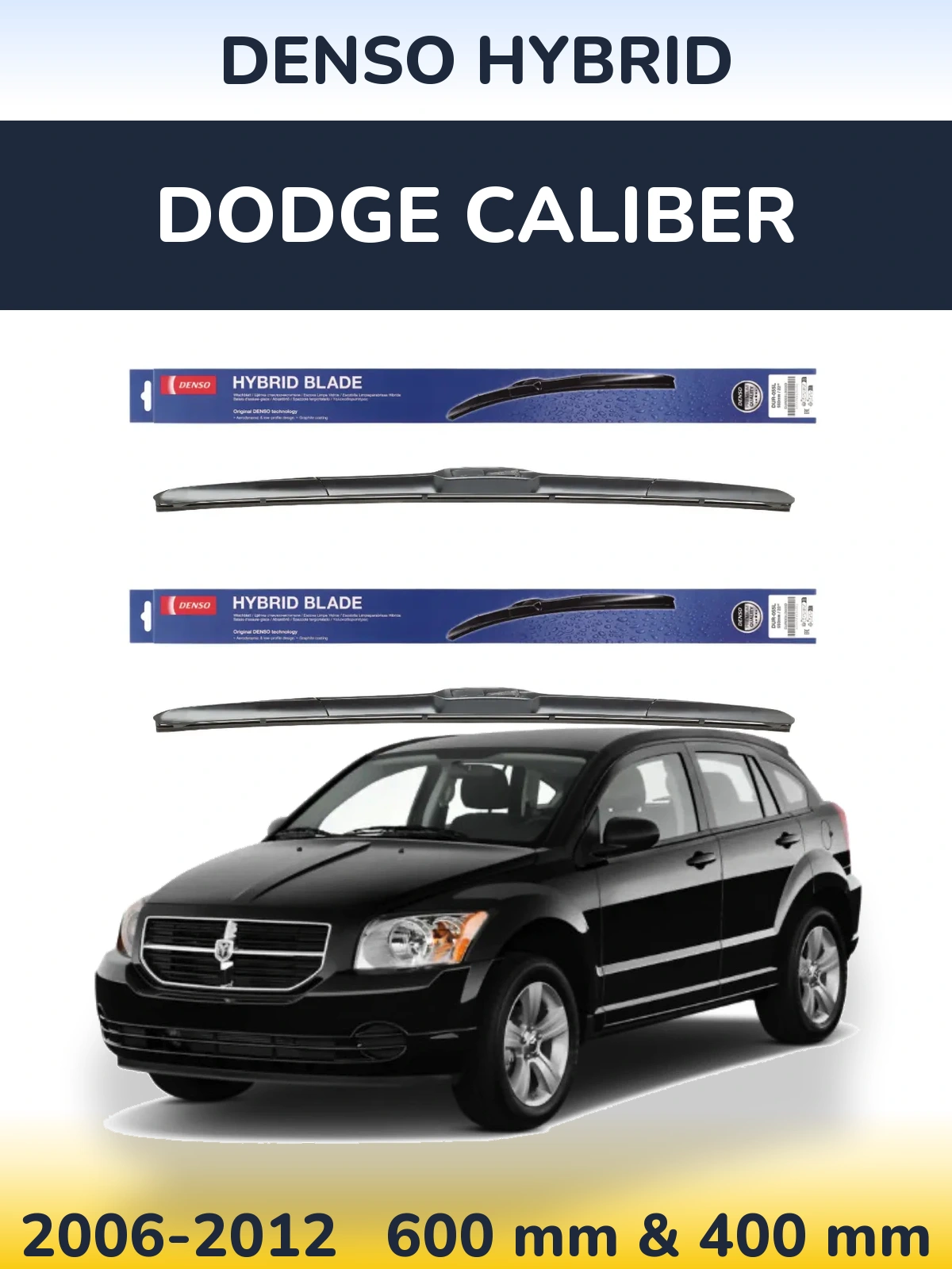 Комплект передних дворников Denso Hybrid 600 & 400 мм для Dodge Caliber 2006-2012