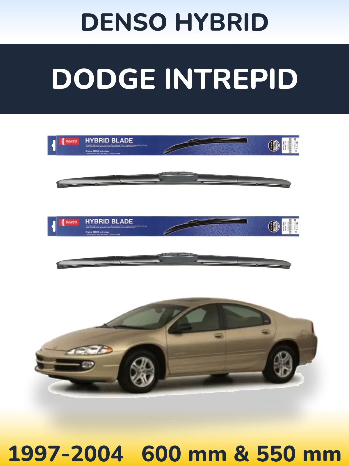 Комплект передних дворников Denso Hybrid 600 & 550 мм для Dodge Intrepid 1997-2004