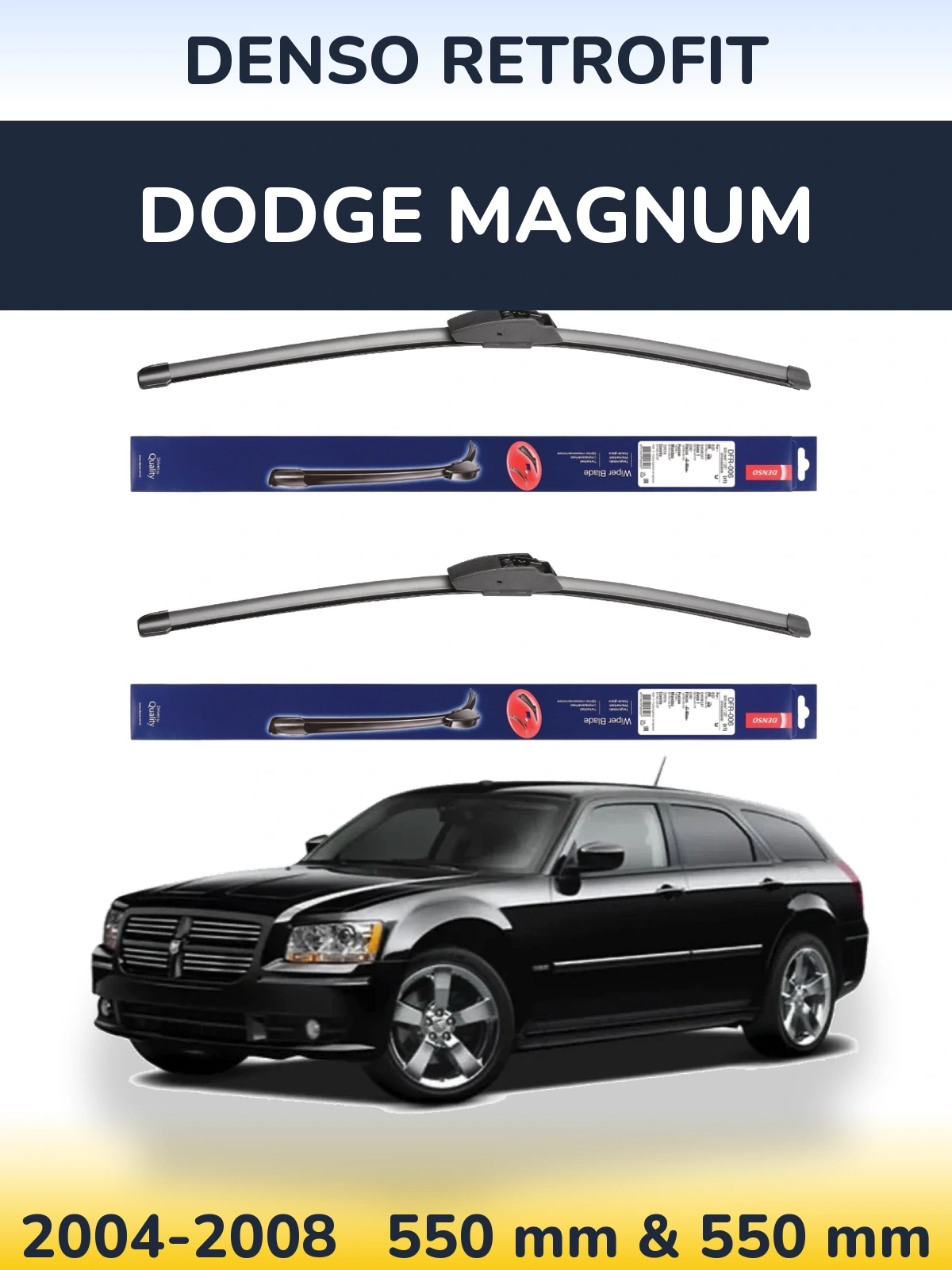 Komplet przednich wycieraczek Denso Retrofit 550 & 550 mm do Dodge Magnum 2004-2008