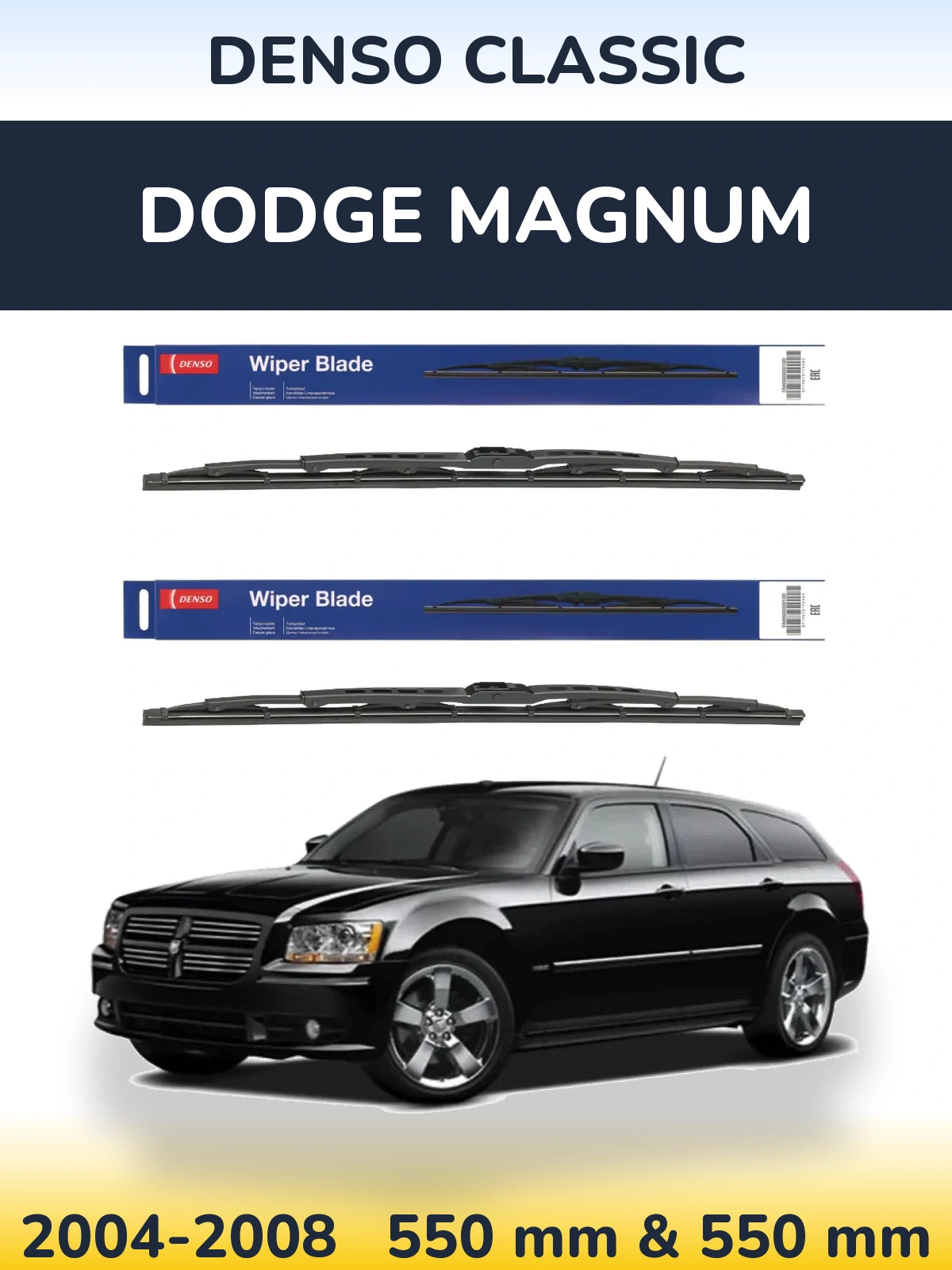 Komplet przednich wycieraczek Denso Classic 550 & 550 mm do Dodge Magnum 2004-2008