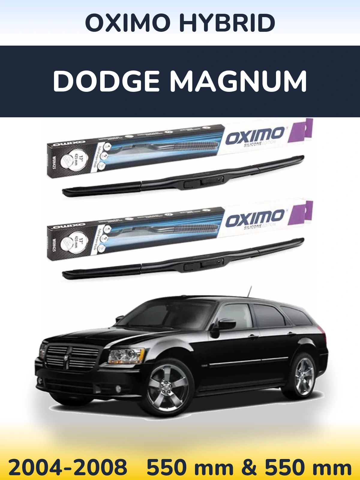Komplet przednich wycieraczek Oximo Hybrid 550 & 550 mm do Dodge Magnum 2004-2008