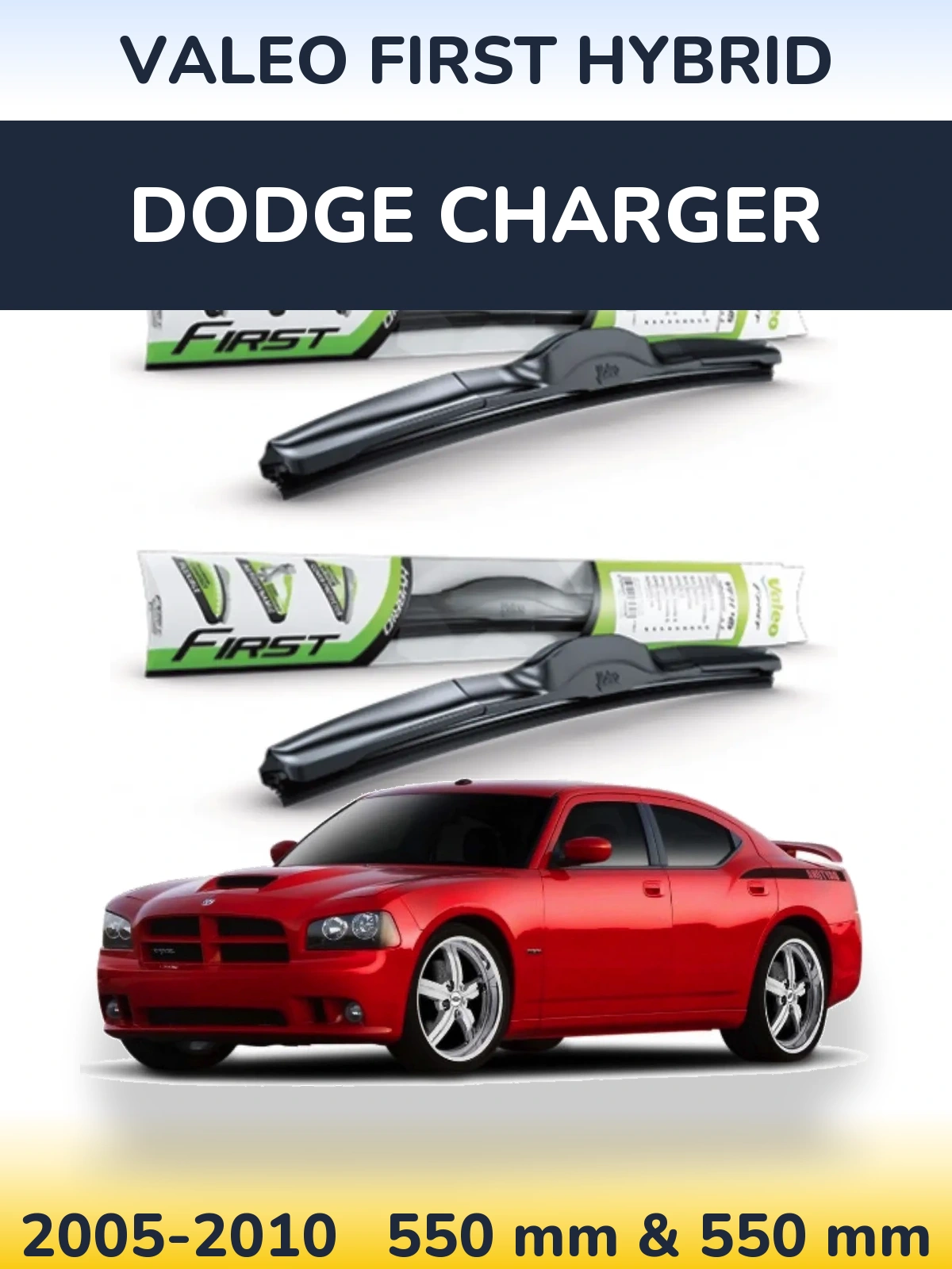 Komplet przednich wycieraczek Valeo First Hybrid 550 & 550 mm do Dodge Charger 2005-2010