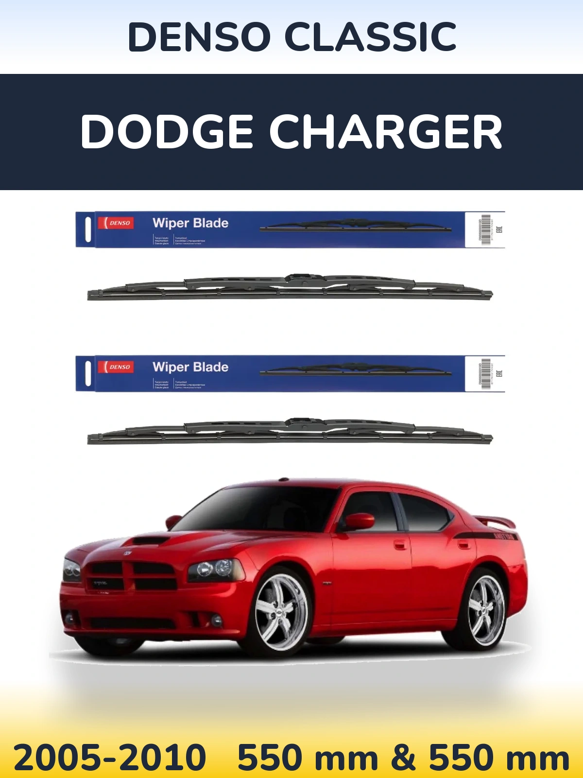 Komplet przednich wycieraczek Denso Classic 550 & 550 mm do Dodge Charger 2005-2010