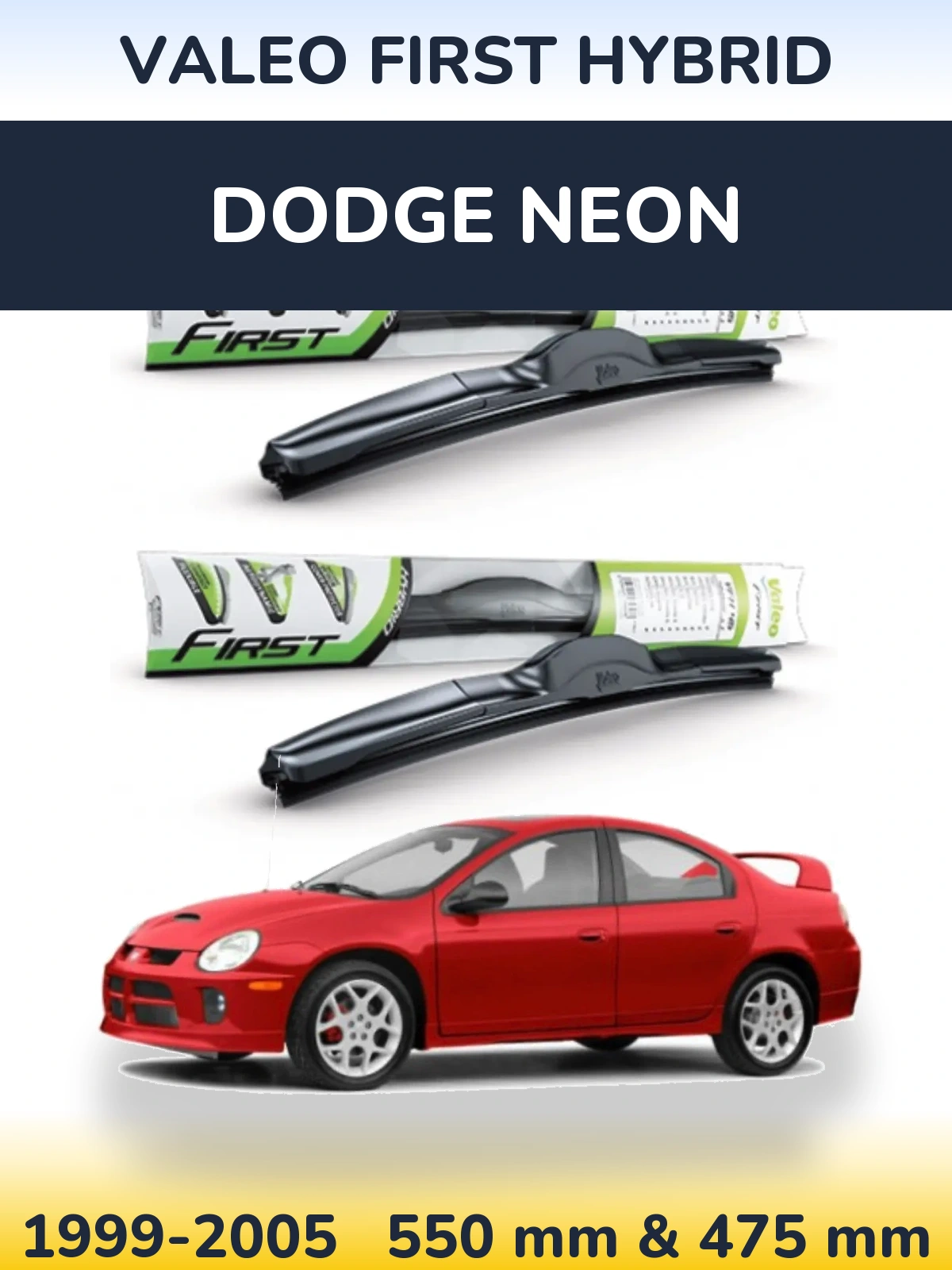 Komplet przednich wycieraczek Valeo First Hybrid 550 & 475 mm do Dodge Neon 1999-2005