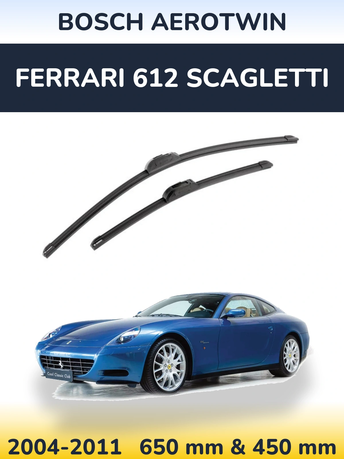 Комплект передних дворников BOSCH AeroTwin 650 & 450 мм для Ferrari 612 Scagletti 2004-2011