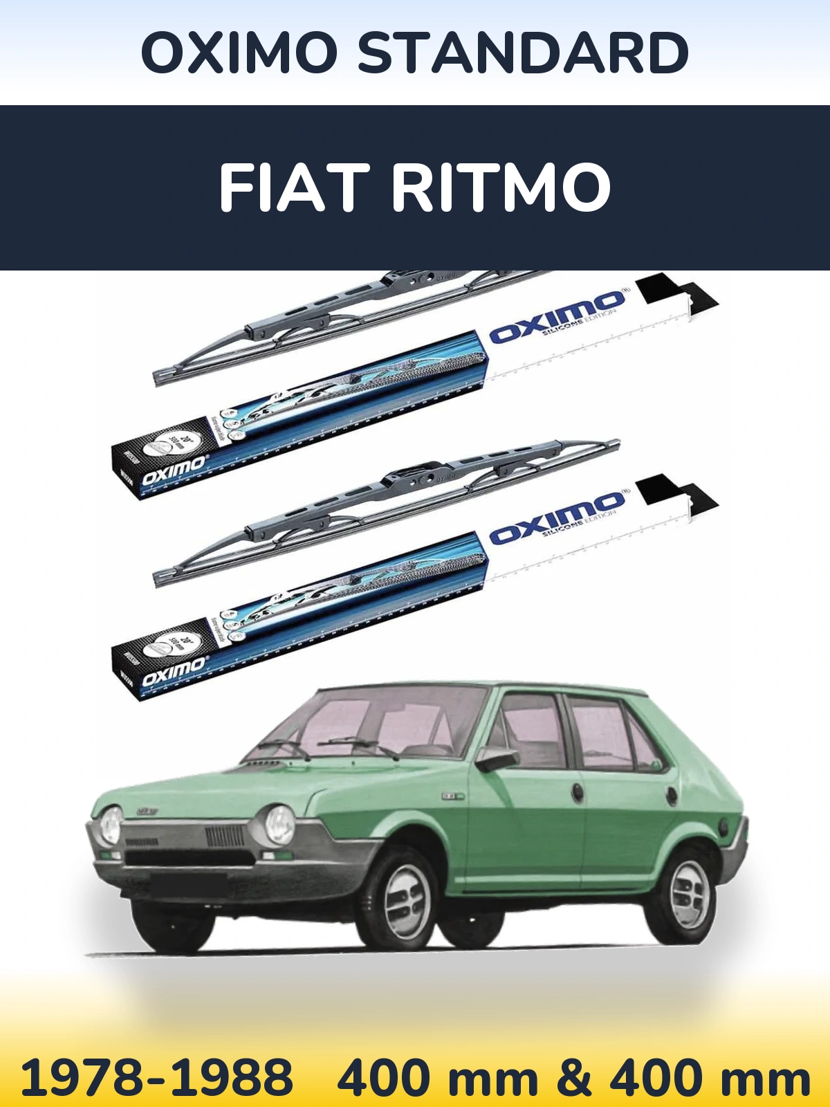 Комплект передних дворников Oximo Standard 400 & 400 мм для Fiat Ritmo 1978-1988